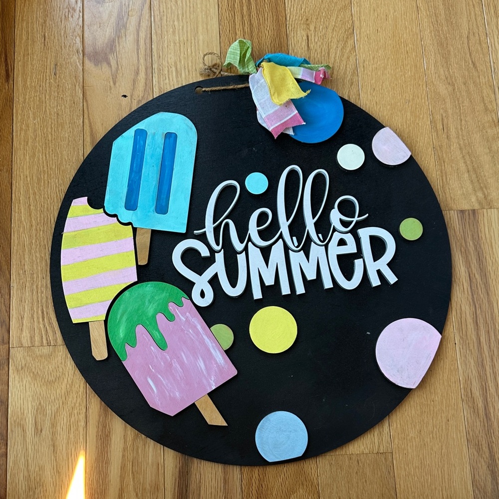 Colorful Summer Popsicle Hanging Door Decor